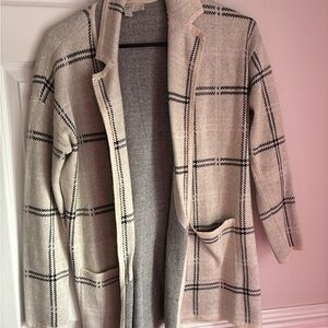 LOFT Black and White Knit Cardigan